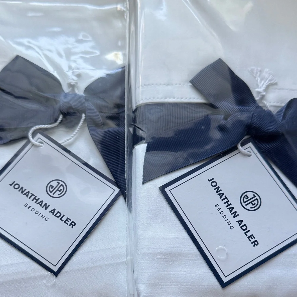 Jonathan Adler White Percale Pillowcases set of 2 white standard